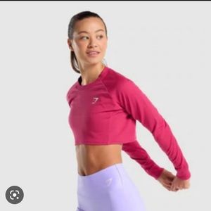 Gymshark Training Cropped Sweater - Pink - Small